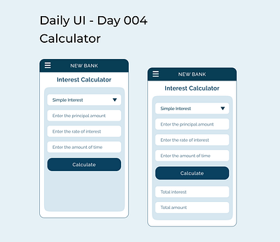 Calculator for a bank app calculator dailyui dailyuichallenge day4 ux design