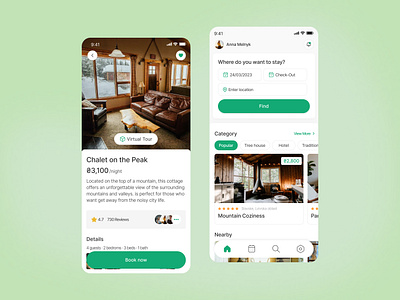 Mountain apartments booking app apartments app application booking design figma hotel mountain ui ux