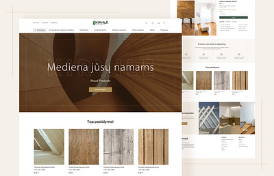E-commerce - Wood products ecommerce homepage minimalistic modern product inner uxui design wood