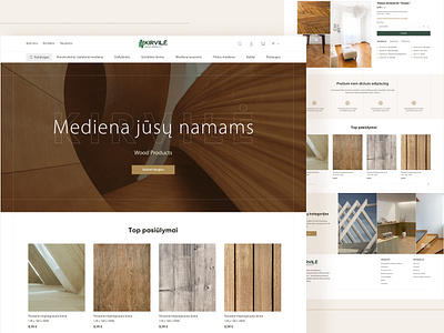 E-commerce - Wood products ecommerce homepage minimalistic modern product inner uxui design wood