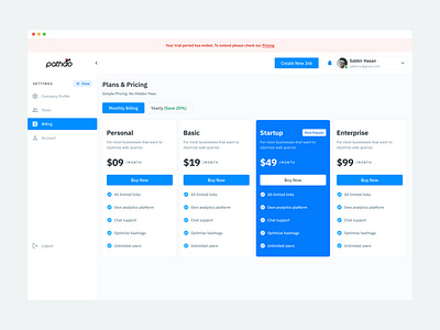 Plans and billing settings admin plan clean clean design credit card dashboard hr hr software invoice job portal morden payment payment method pricing saas subscription ui ui deisgn upgrade user interface ux