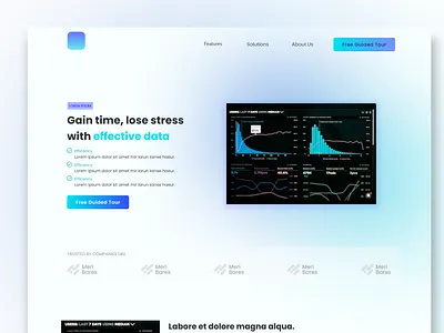 SaaS Homepage, blurry glass effect dashboard glass glassmorphism homepage light modern saas software ui ux webdesign
