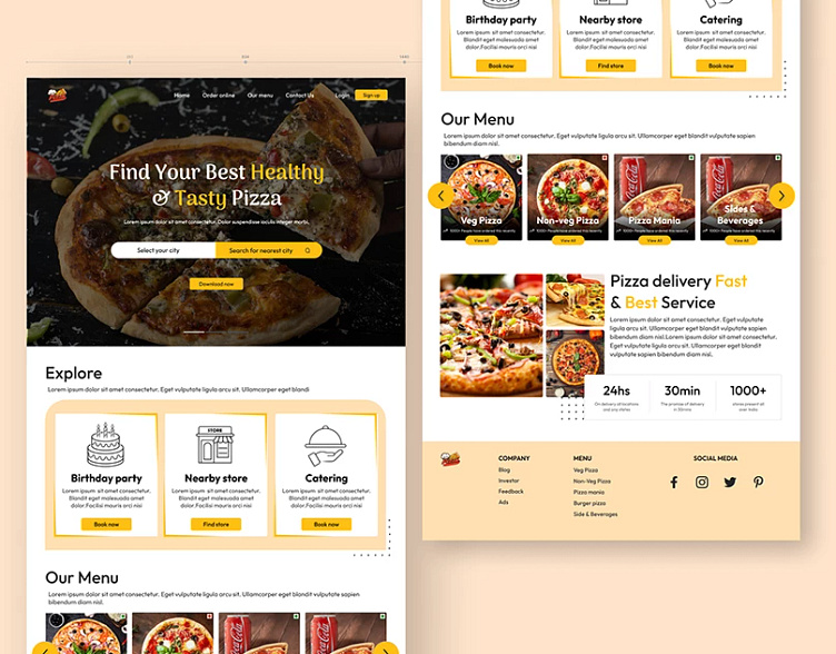 Pizza Delivery Website by Yuvraj Rathod on Dribbble