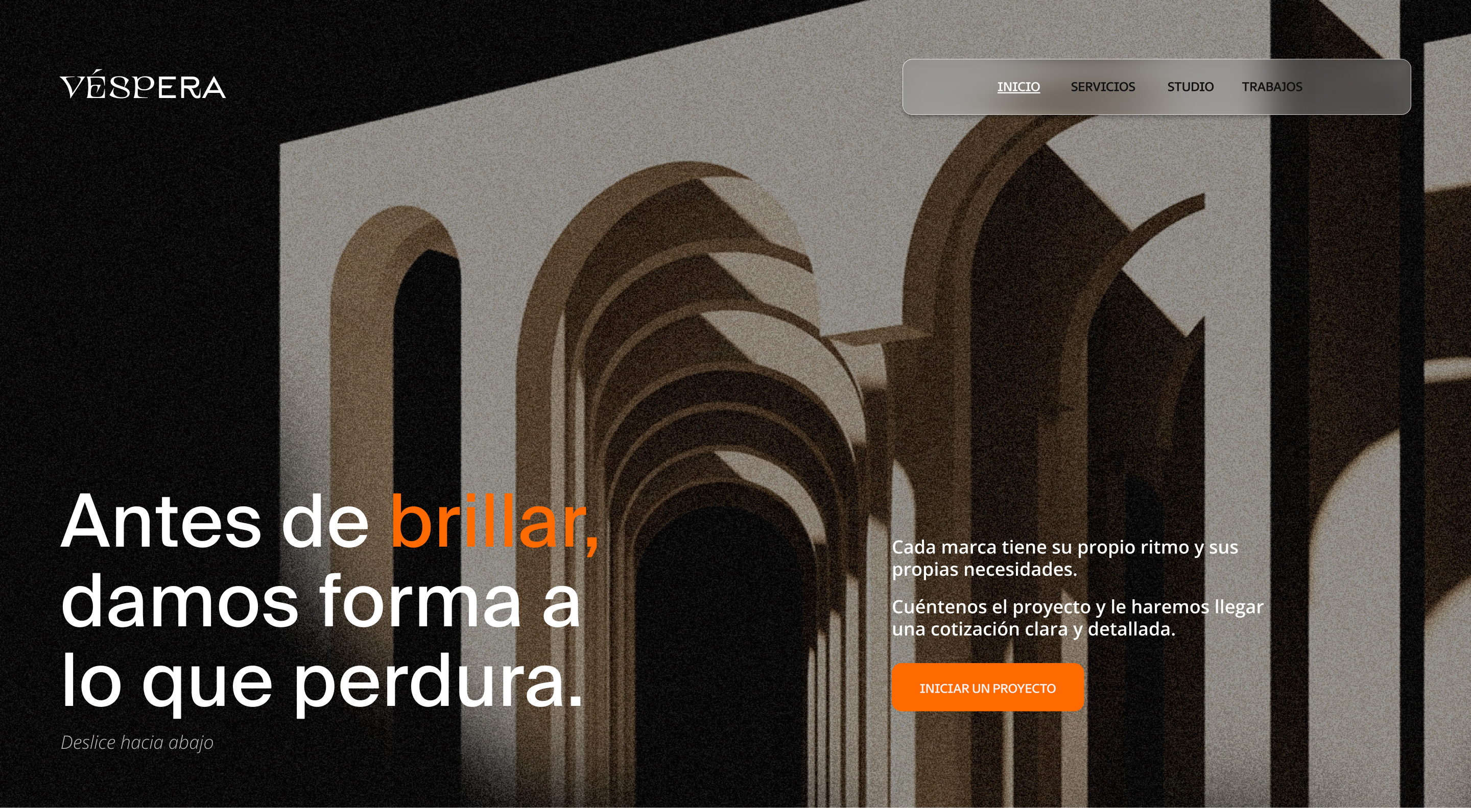 VÉSPERA - DISEÑO LANDING PARALLAX landing parallax perú ui ux