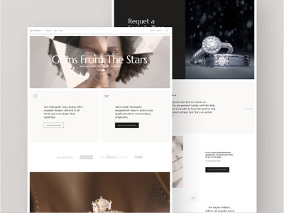 Modern jewelry e-commerce landing page design concept design diamonds ecommerce engagement fashion jewelry layout modern rings store ui web design webdesign