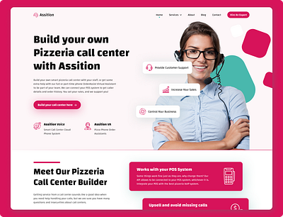 Landing Page Design For A Call Center Company. assistant landing page call center landing page colorful craetuve landing page landing page design landing page graphics landing page ui ui ui design uiux ux ux design web design website design