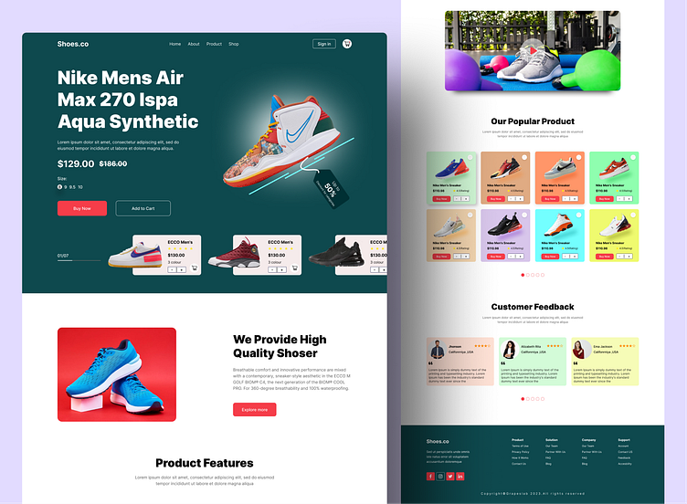Footwear Website Design UI Concept by Nazmul Haque for Grapeslab on ...