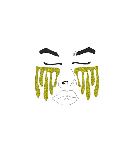 tears of gold adobe branding design digitalart glitter graphic design illustration illustrator photoshop vector woman