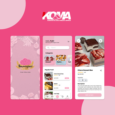 Projek Nawangsari Cake & Bakery Apps app branding cake bakery cake app graphic design koma nawangsari cake typography ui ux