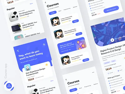 Course app design app design available book this course branding course app course details courses follow home ios app mobile music online course product design profile share student study teacher tutor