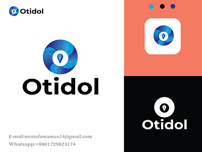 Otidol minimal abstract 3d modern latter logo mark graphic design logo brand logo design logo maker logo making