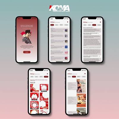 KHB HARI PAHLAWAN app branding design interface koma mobile pahlawan typography ui ux