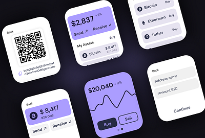 WatchOS Crypto wallet app apple watch bitcoin blockchain crypto crypto wallet nft smart watch stocks trading ui ux watchos