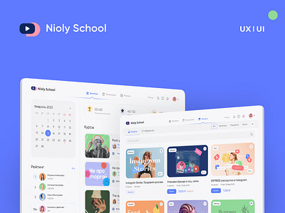 Nioly School - Online School Platform education juicyart nioly platform school social media uiux user interface web design ниоли онлайн школа платформа