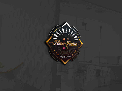 The Flavor Fusion logo is a visually appealing and stylish desig 3d branding business design food gradiant graphic design illustration logo restaurant vector