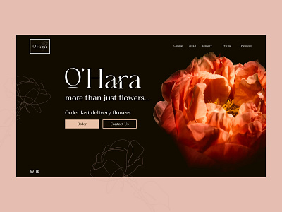 O`HARA flowers bouquet design flower salon flowers logo typography ui ux vector