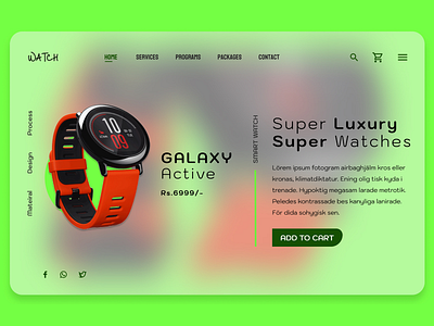 Smart Watch - Landing Page UI Design android branding design homepage ios smartwatch ui ux website