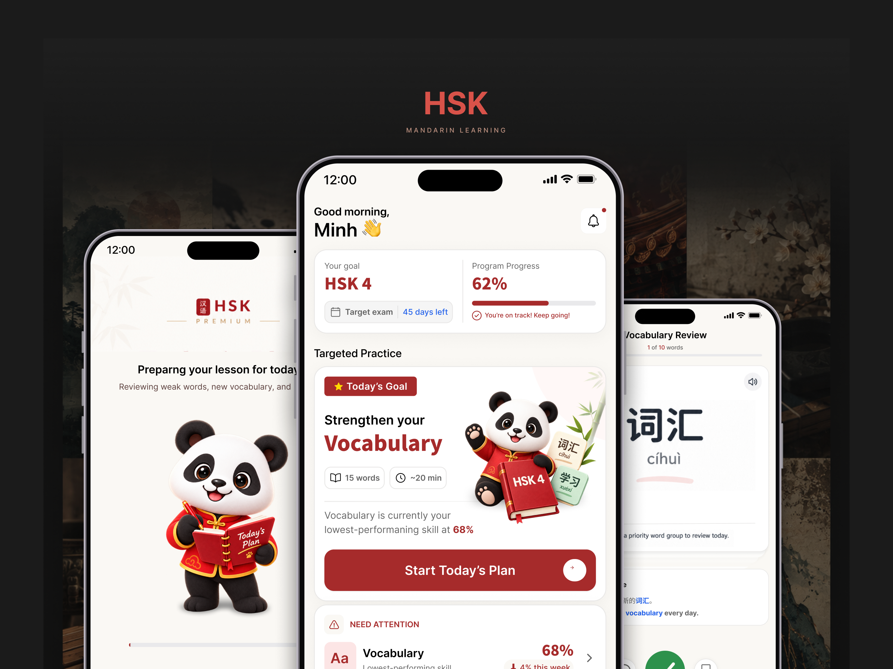 HSK Learning App | UI Design app app design chinese edu figma hsk mobile app ui uiux ux