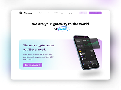 Crypto wallet landing page design figma product design ui ux