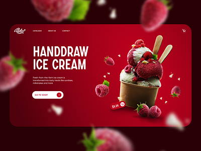 Ice Cream Landing Page branding design food graphic design illustration product design ui