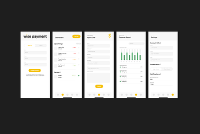 wise payment mobile mockup design figma fintech mobile ui