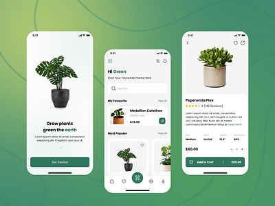 Plant App Ui Design app design green plant ui ux