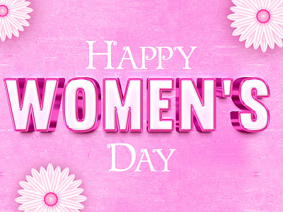 Women's day 3D Editable Photoshop Text Effect Template download link flower flower background girl love pink women day