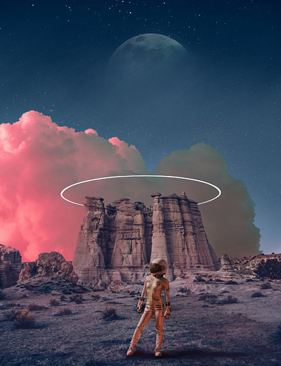 Astronaut graphic design photo manipulation