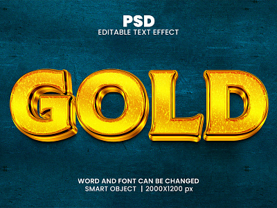 Gold 3D Editable Photoshop Text Effect Template download link gold effect golden effect luxury design luxury font typography design