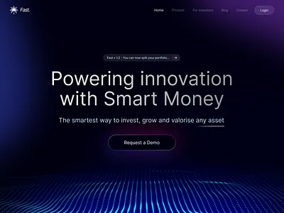 Investment Platform Landing - Fast 3d animation branding crypto dark dark blue dashboard ethereum financial investment landing platform ui website