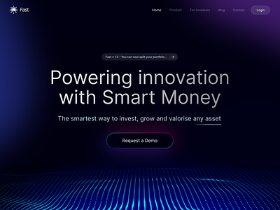 Investment Platform Landing - Fast 3d animation branding crypto dark dark blue dashboard ethereum financial investment landing platform ui website