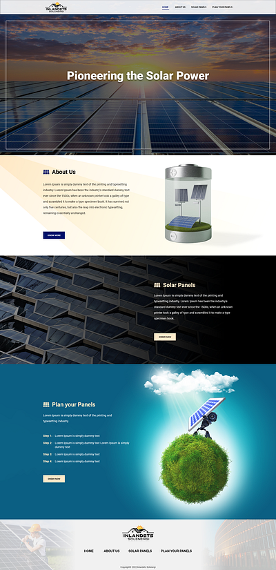 Inlandets - Homepage Design energy graphic design illustrator photoshop solar solar panel ui ux web design xd
