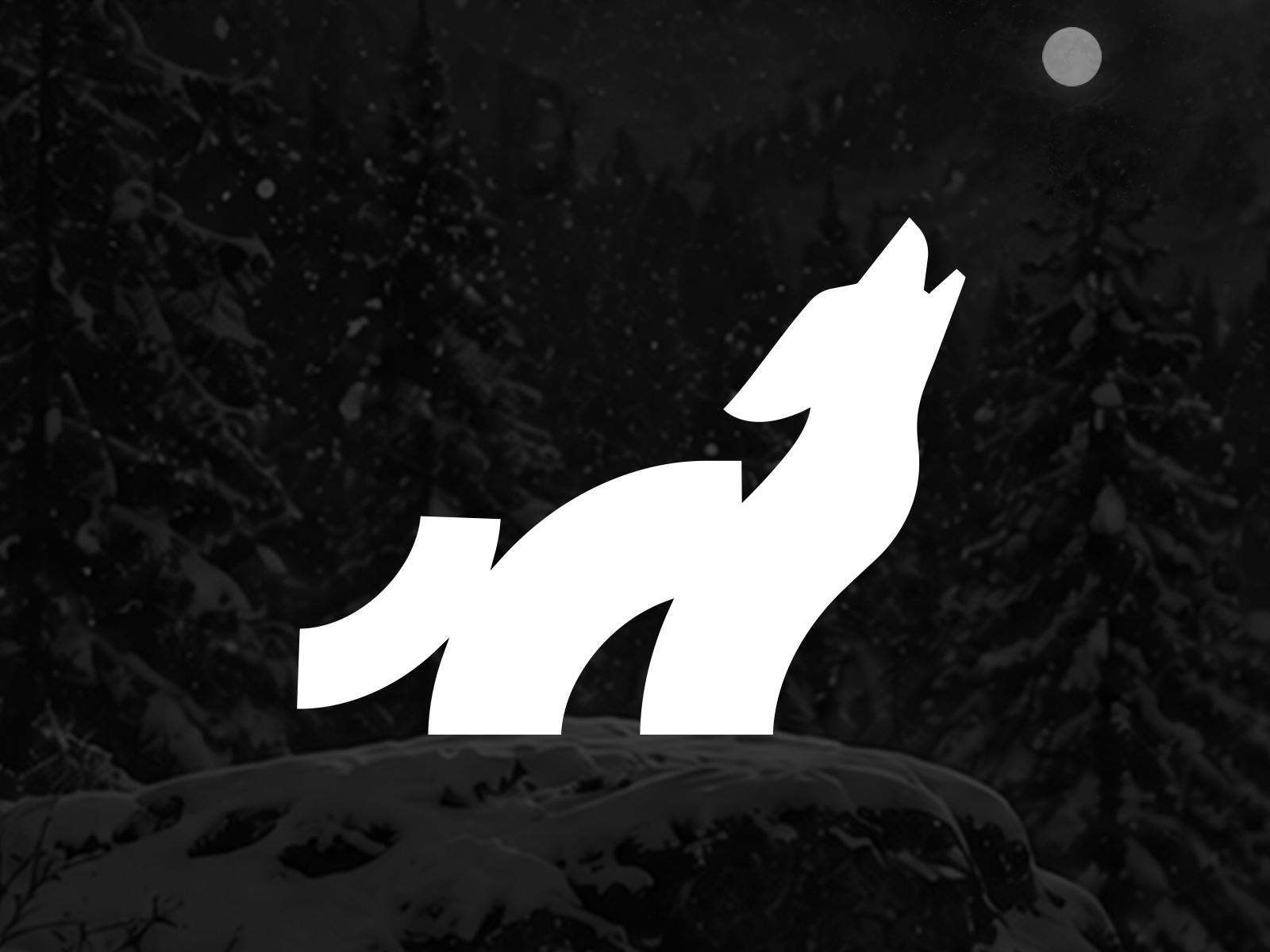 Wolf Logo brand design howl logo mark minimal moon night samadaraginige season simple winter wolf