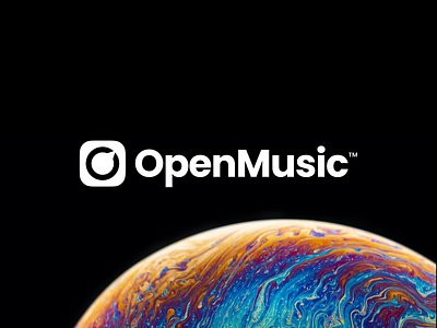 OpenMusic Logo app brand brand identity branding cloud dark design graphic design icon icon design identity logo logo design music product software sound design text logo vector white