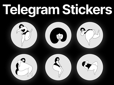 Telegram Stickers cute design girl character illustration vector
