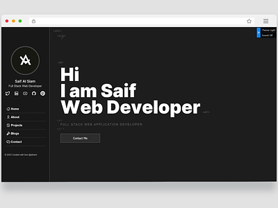 Al Siam's Personal Web Application design portfolio web app website