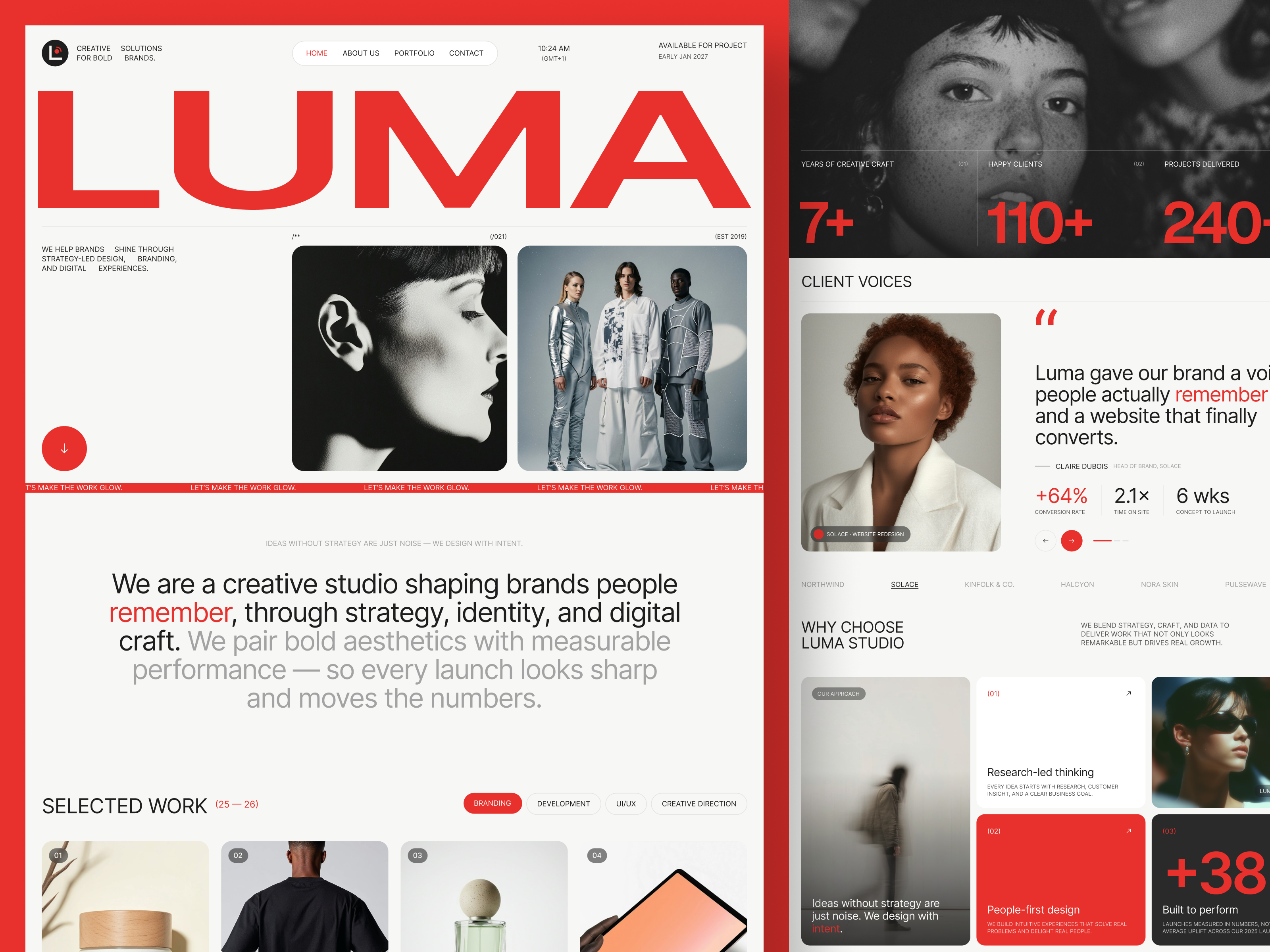 Luma Studio - Creative Agency Website Design agency website creative agency digital agency portfolio website ui ux design web web design website
