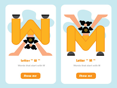 Letter " W " & " M " app design graphic design ui ux vector