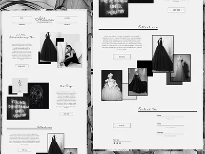 A fashion designer website allure black black and white branding custom design design designer fashion fashion design figma illustration minimal design simple trendy ui ux web design website design white