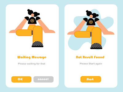 Waiting & No Result Found app design graphic design ui ux vector