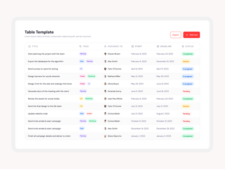 Browse thousands of Empty Table UI images for design inspiration | Dribbble