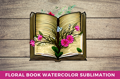 watercolor retro flower book sublimation design 4th of july tumbler png design book png books graphic design inspiratonal sticker png bundle