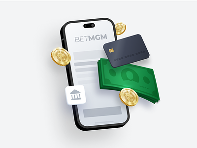 Betmgm Withdraw app banking betmgm funds illo illustration money withdraw