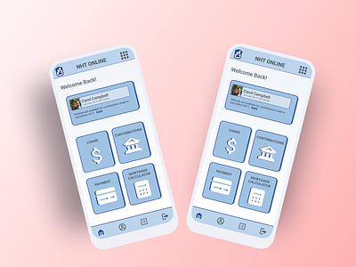 NHT Online Redesign - Home Screen app design ui ux