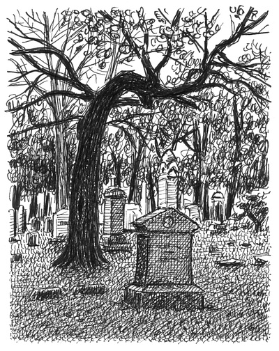 Cemetery Tree art artist artwork dark drawing goth hand drawn horror illustration ink scary tree