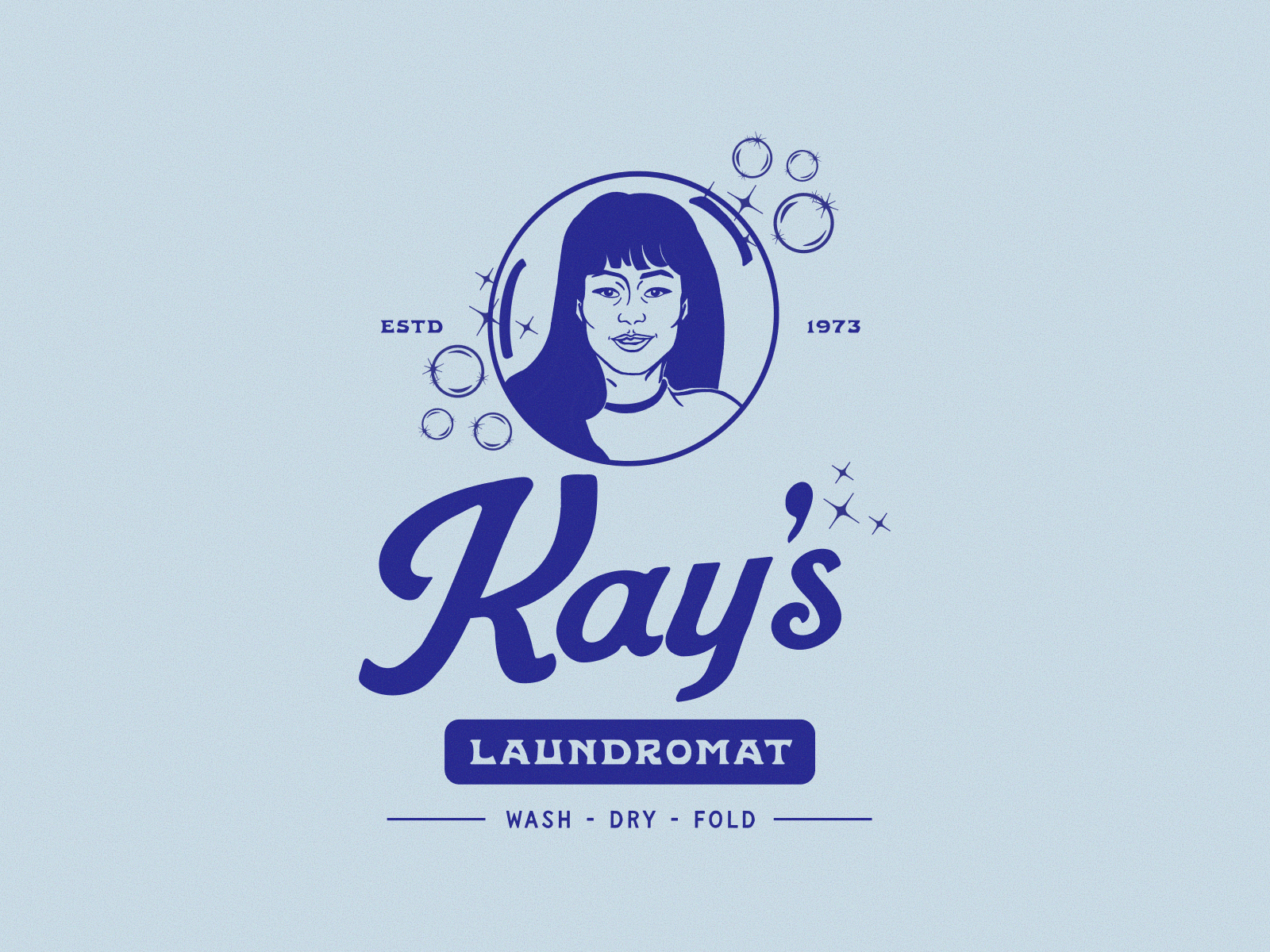 Laundromat logo, character illustration branding design graphic design illustration logo