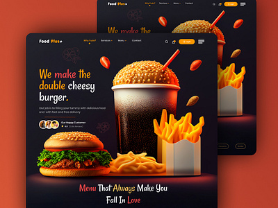 Fast Food website header ui design fast