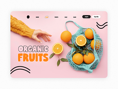 Web site design: landing page home page ui design figma fruits landing page organic ui