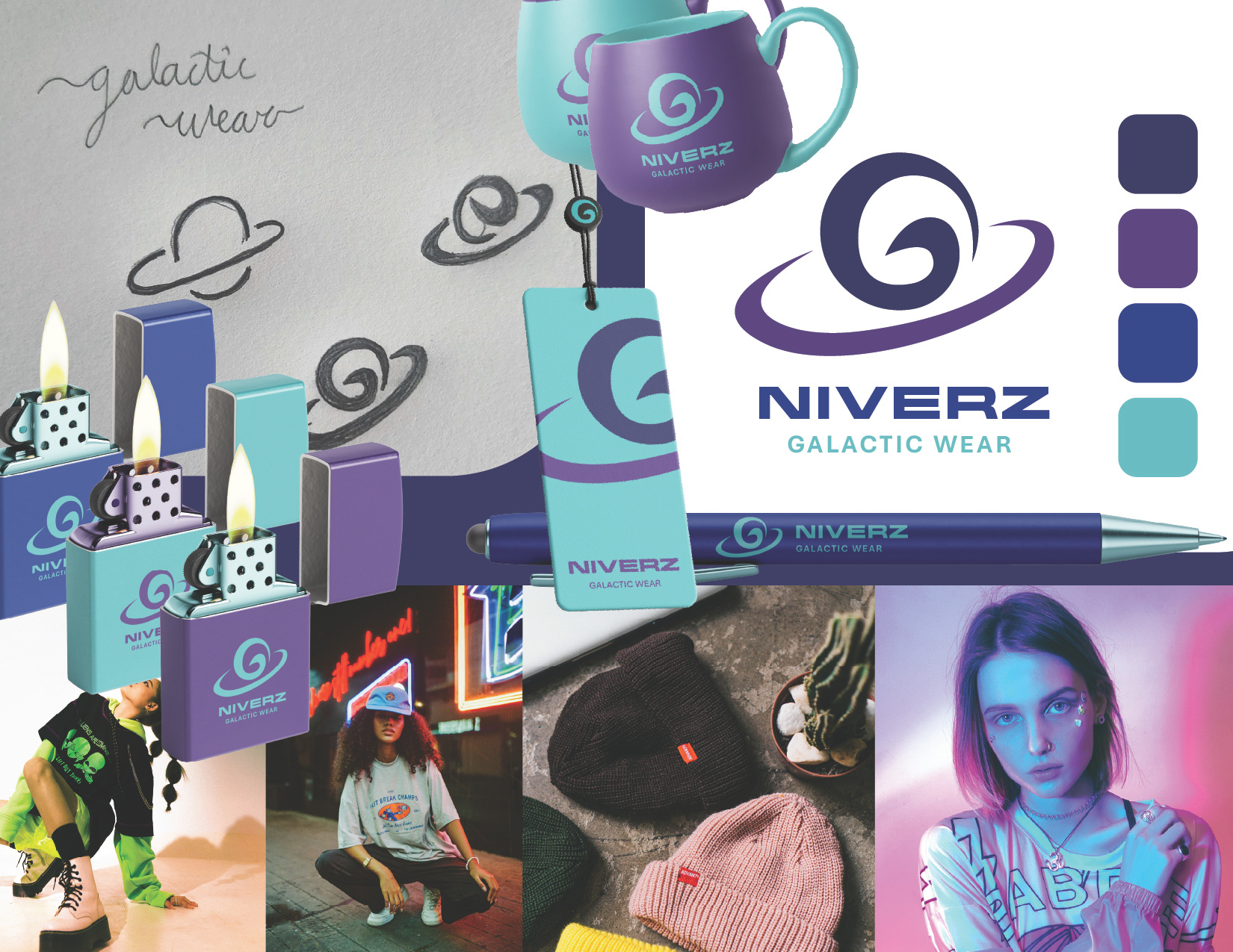 NIVERZ Galactic Wear Branding + Logo branding design graphic design illustration logo logo design product design