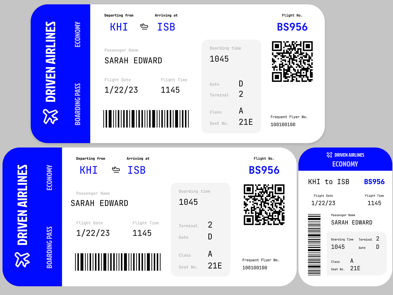 Boarding pass by Ayesha Malik on Dribbble